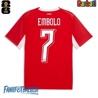 Elveția Breel Embolo #7 Tricou Fotbal Replică Mondial 2026 Barbati Acasa